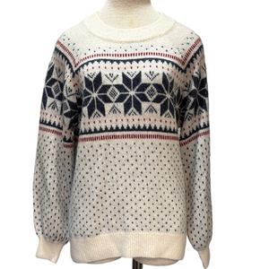 Abercrombie & Fitch sz L fair isles crewneck chunky sweater